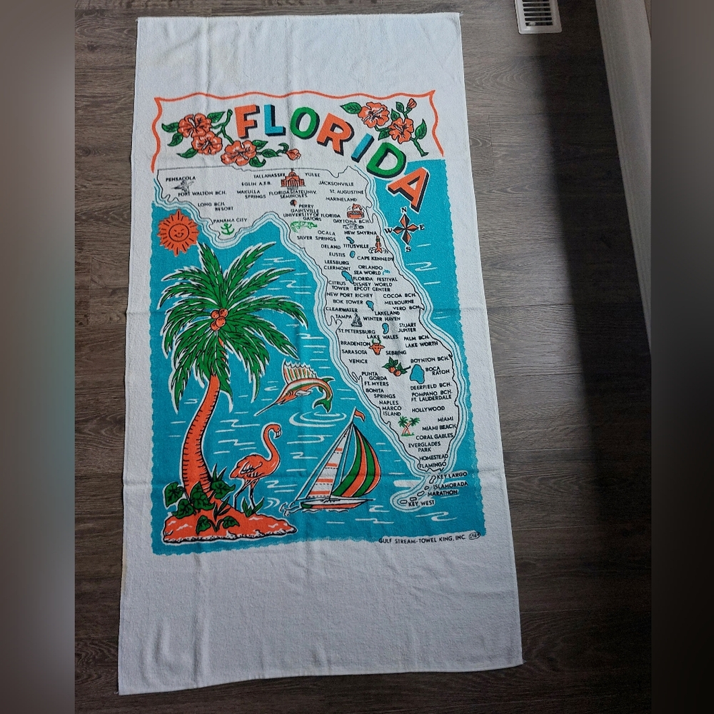 Vintage Florida beach towel 1984 NEW